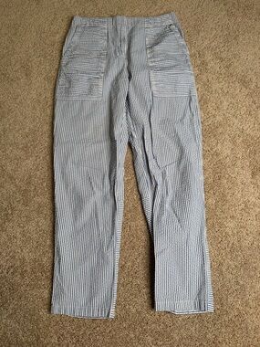 AX Armani Exchange Seersucker Striped Pants Blue White Size 0